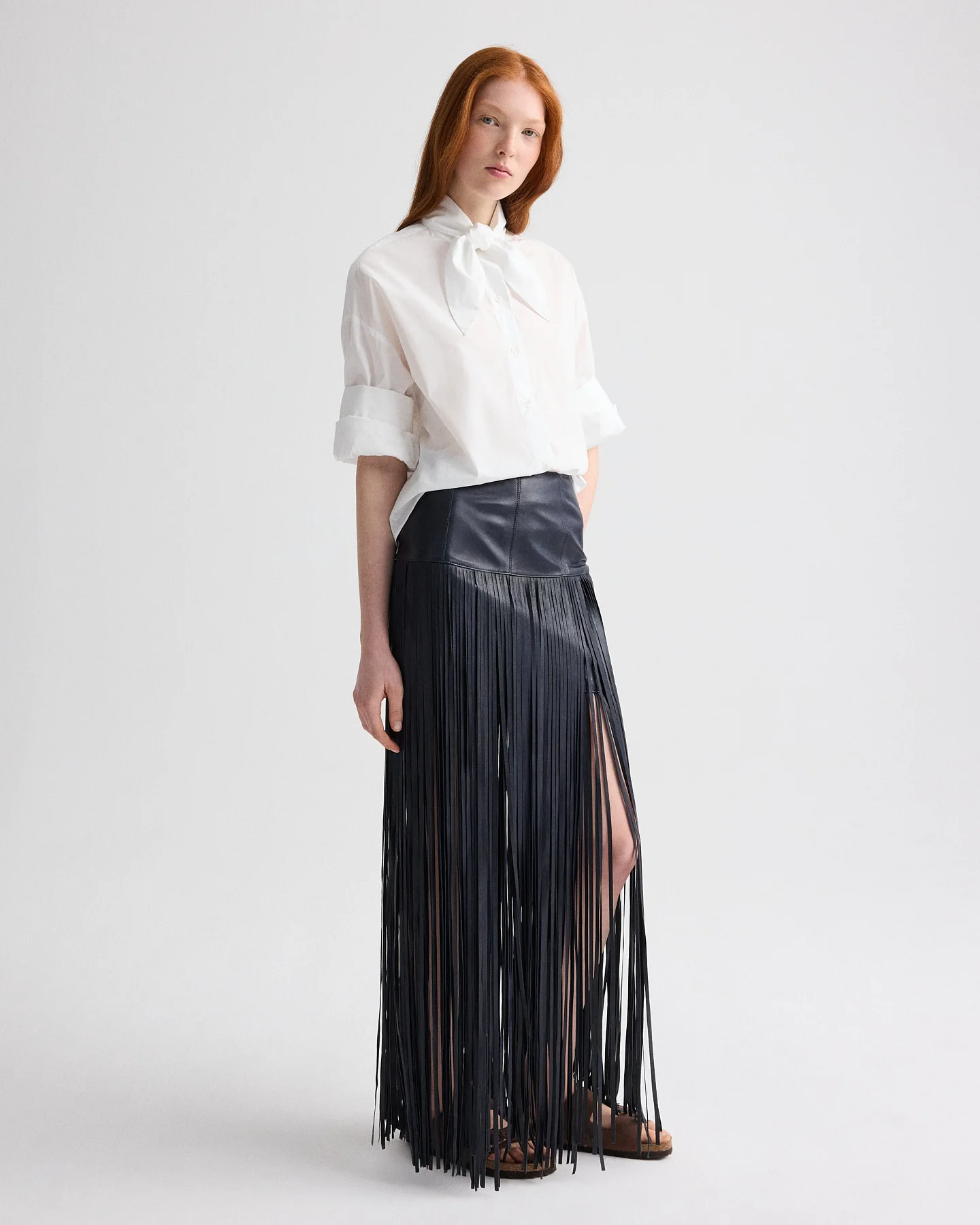 Tangled Up + Blue Skirt in Leather - Image 3