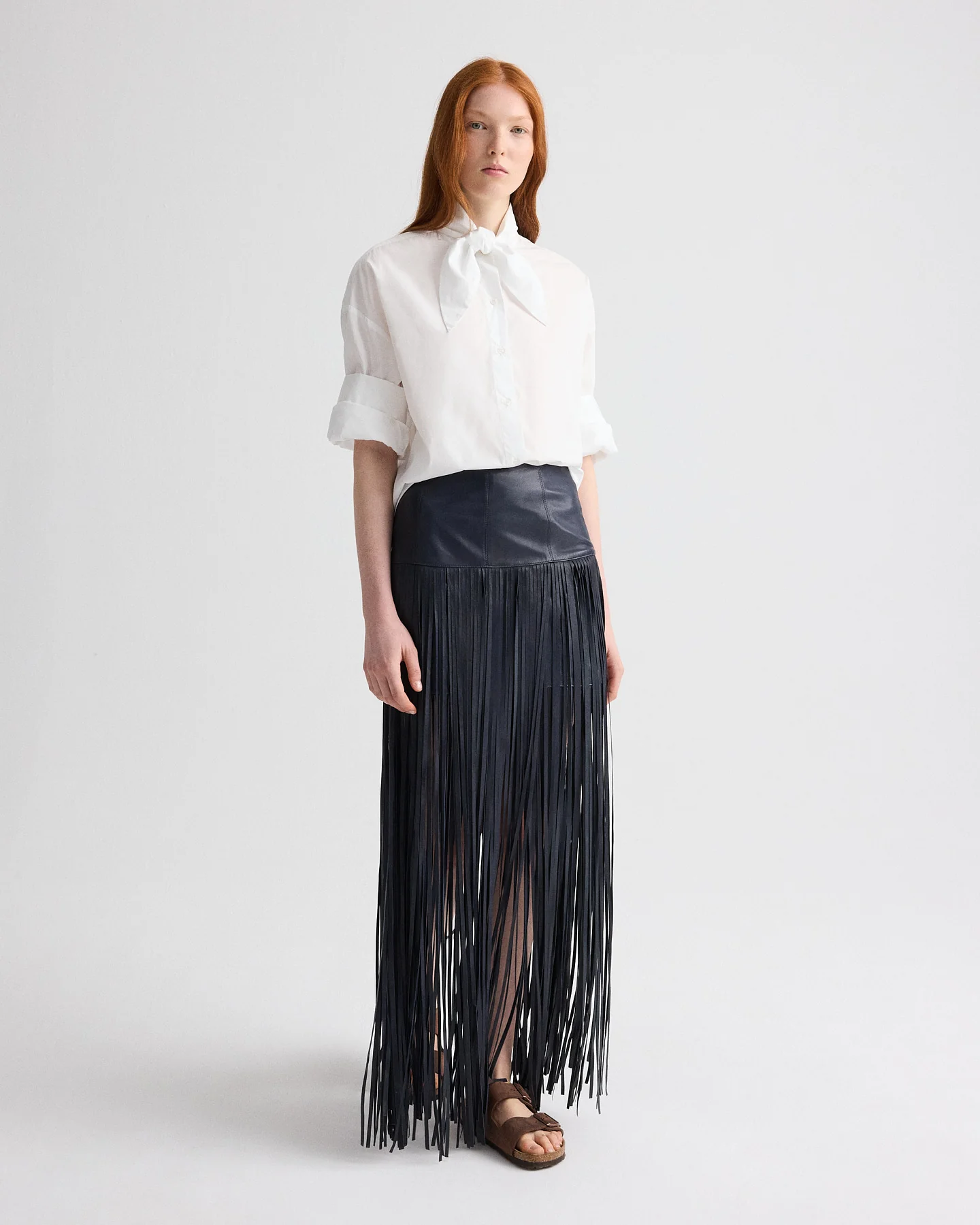 Tangled Up + Blue Skirt in Leather - Image 4