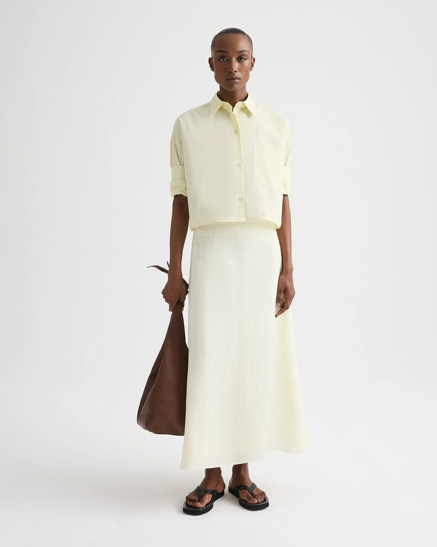 The A-Line Skirt in Fluid Linen Shirting