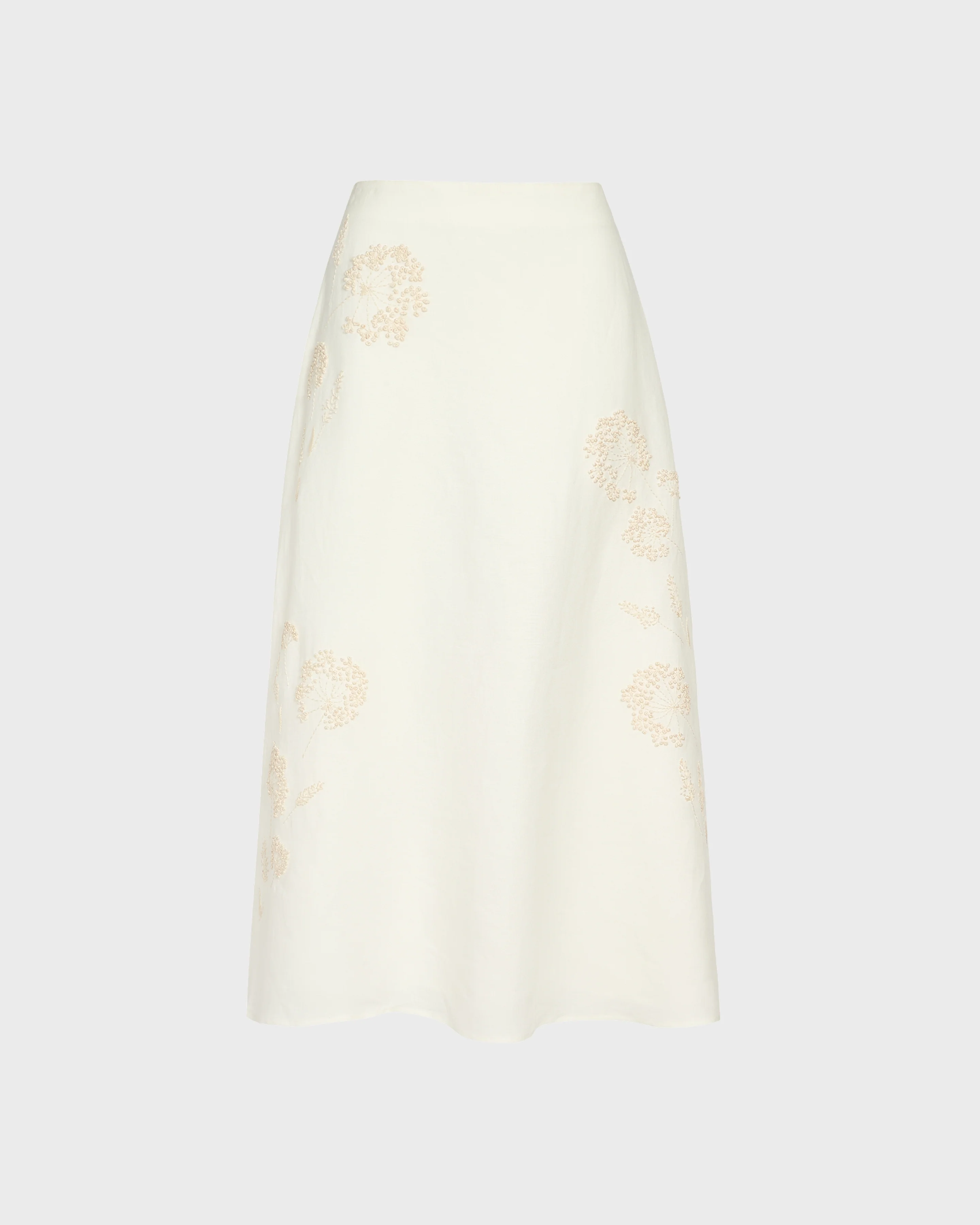 The A-Line Skirt in Embroidered Washed Linen