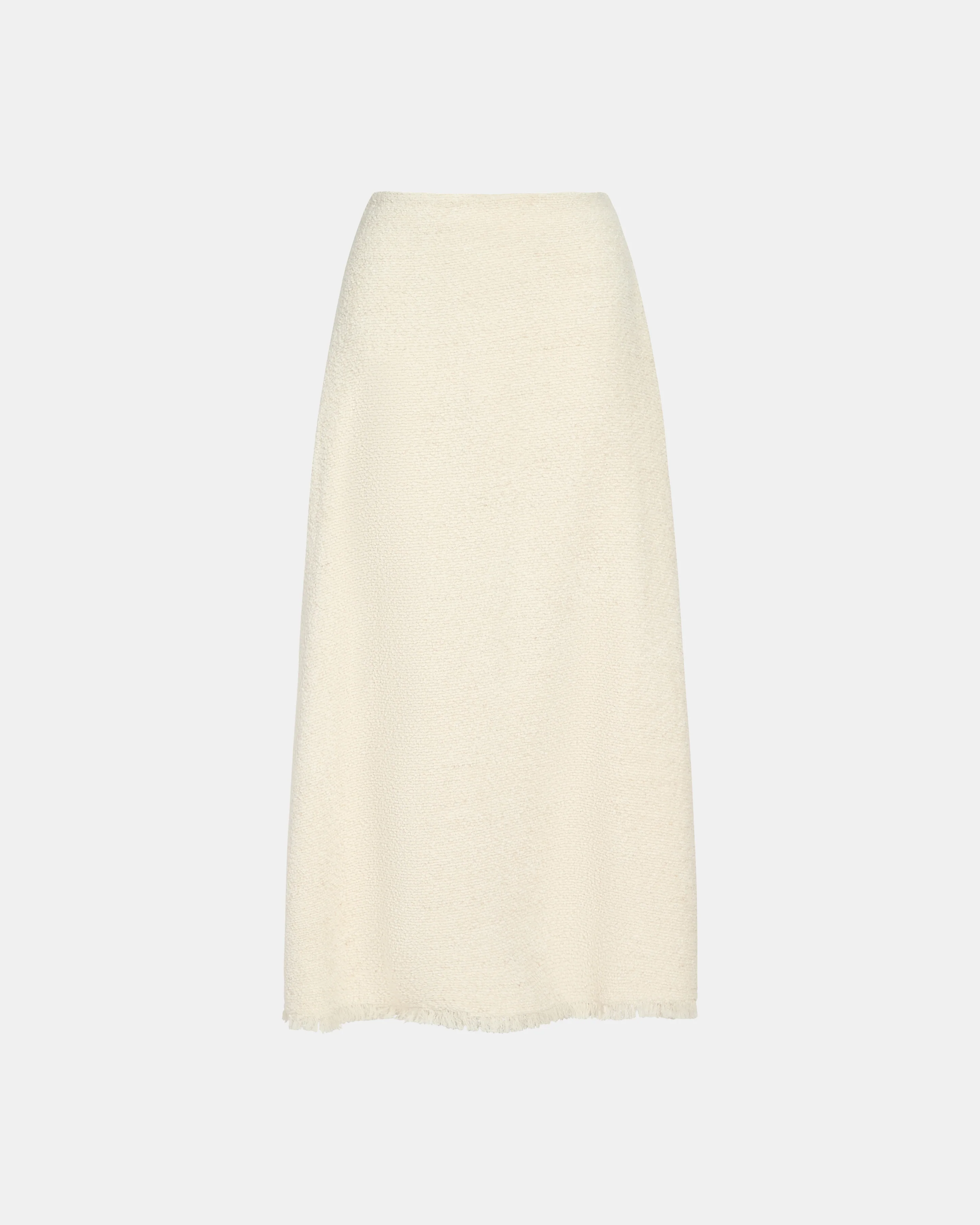 The A-Line Skirt with Raw Hem in Boucle Coating