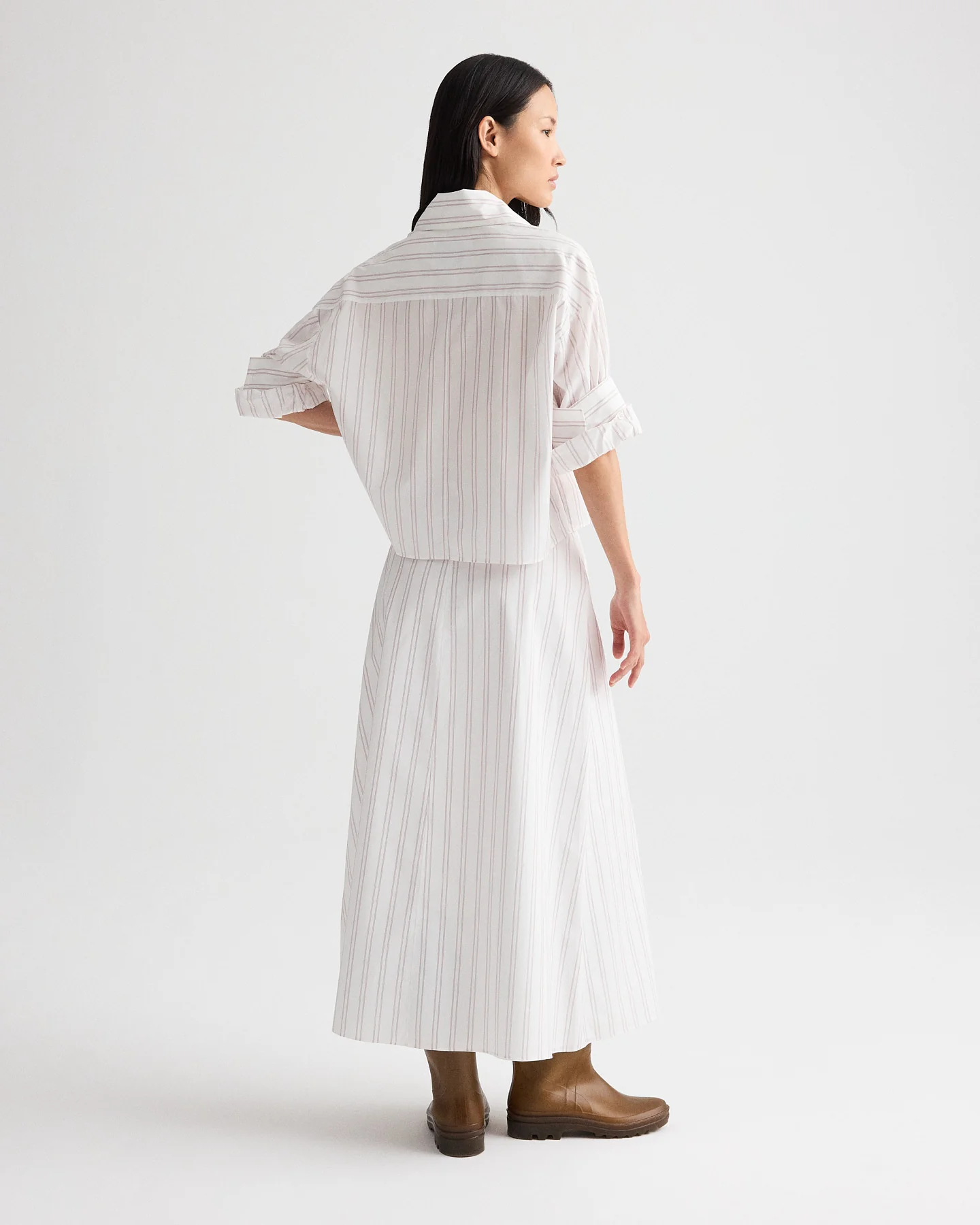 The A-Line Skirt in Drop Needle Double Stripe - Image 4
