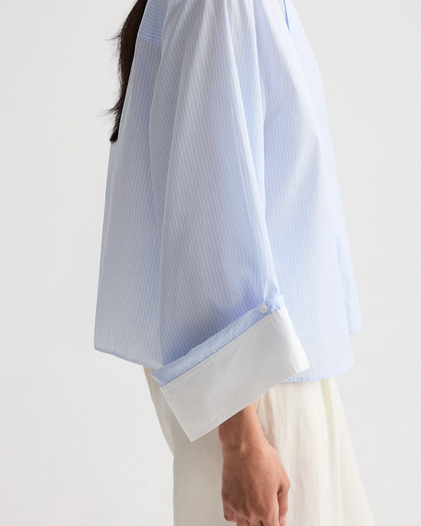 The Beau Shirt in Stripe Twill Shirting - Image 3