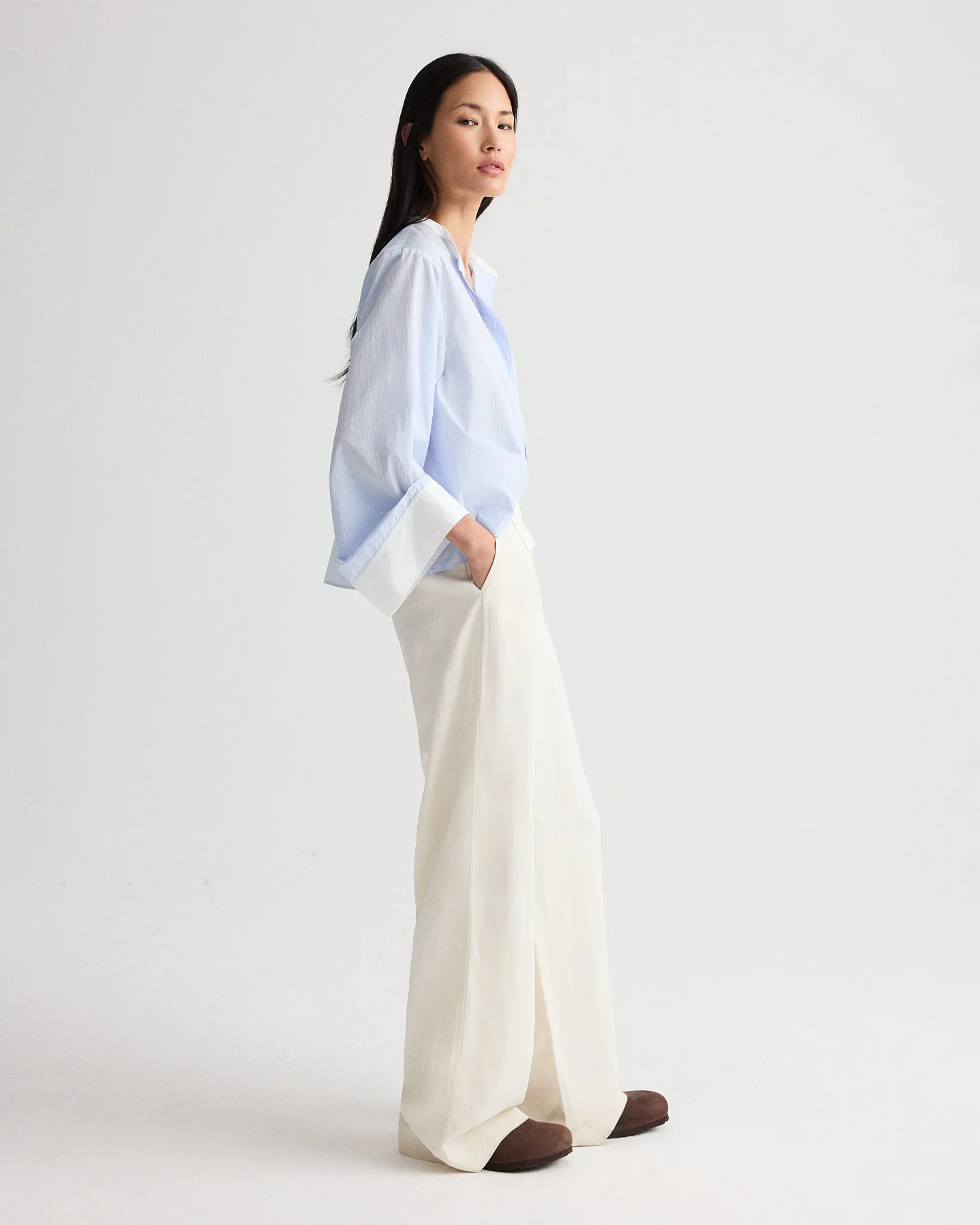 The Beau Shirt in Stripe Twill Shirting - Image 4