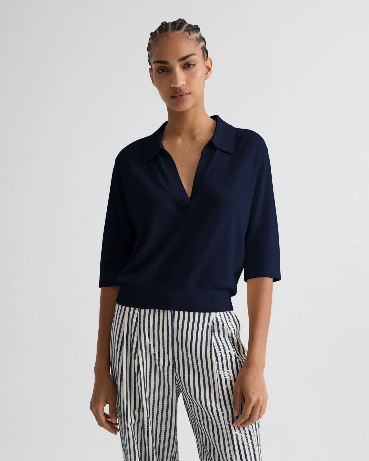 The Polo Sweater in Wool Silk - Image 3