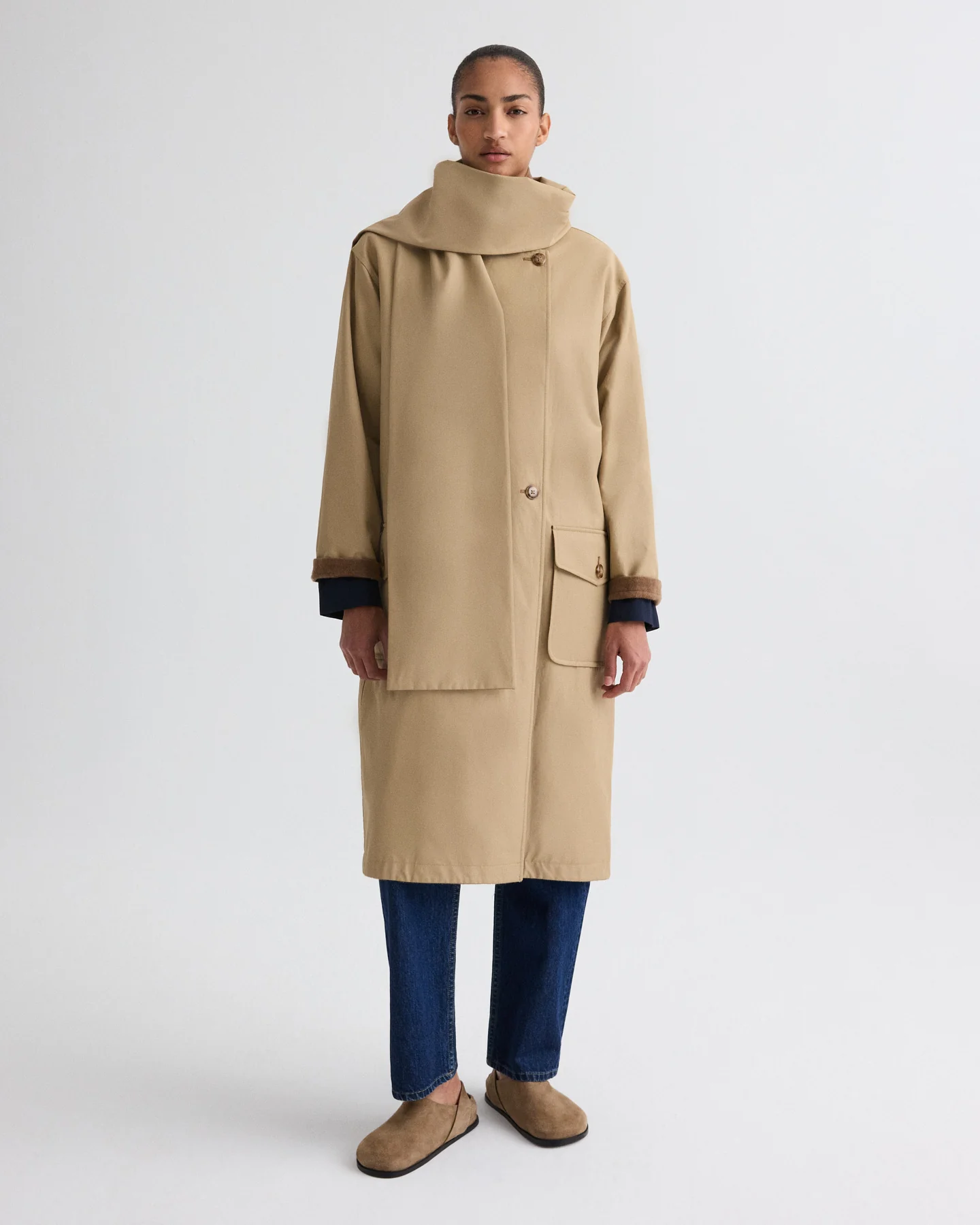 The Reversible Wrap Around Trench in Cashmere