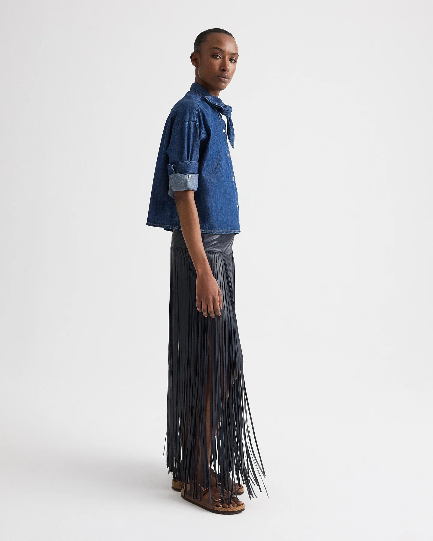 Tie One On Shirt in Denim Shirting - Image 4