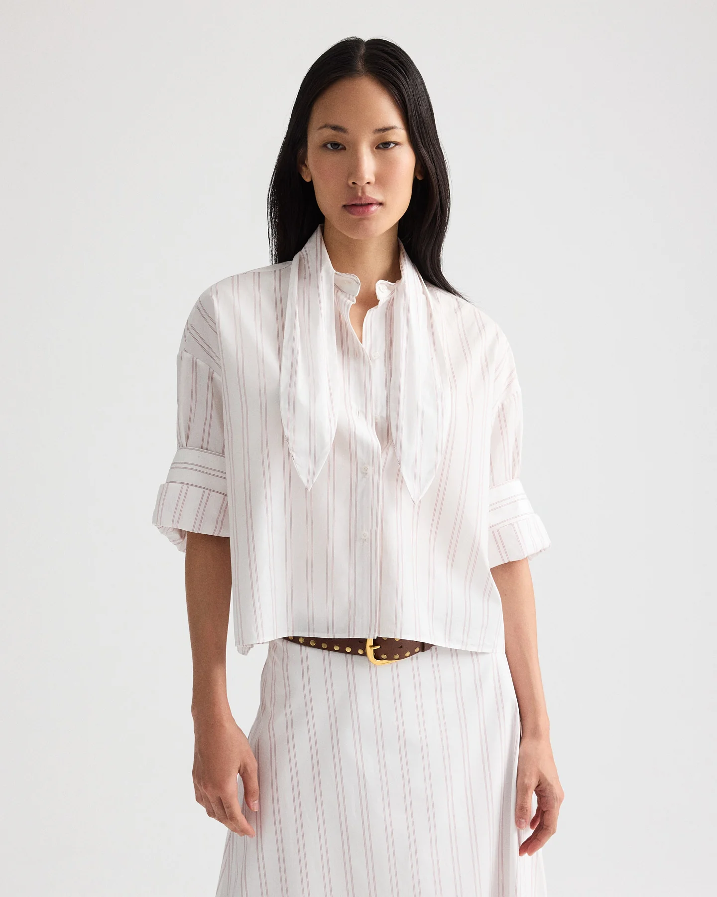 Tie One On Shirt in Drop Needle Double Stripe
