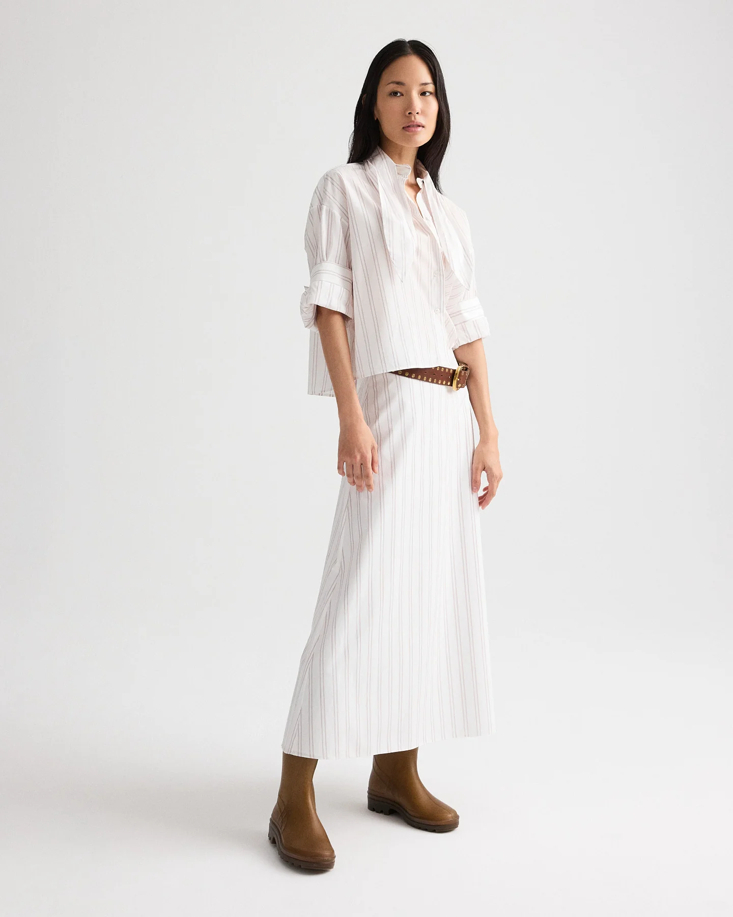 Tie One On Shirt in Drop Needle Double Stripe - Image 3