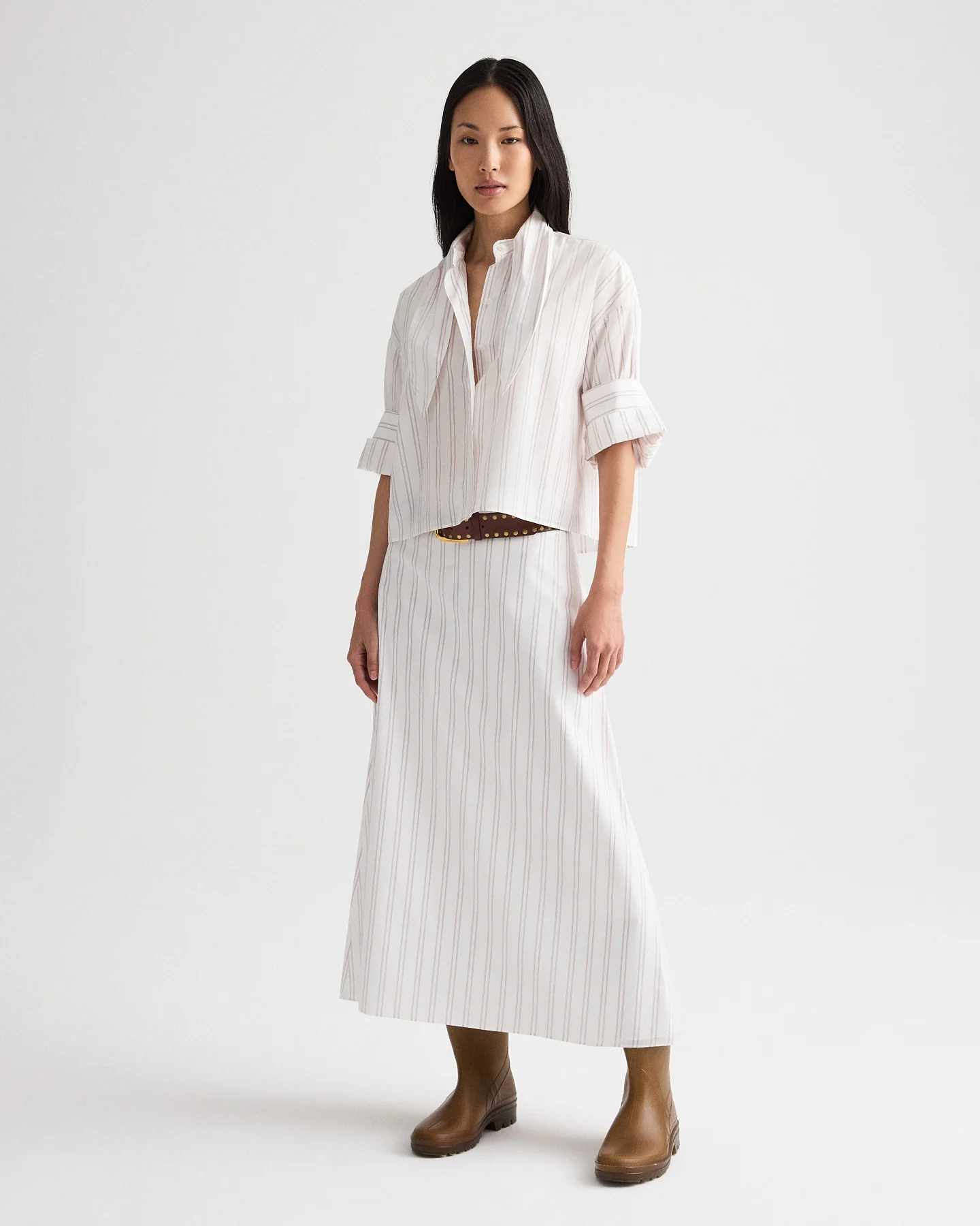 Tie One On Shirt in Drop Needle Double Stripe - Image 4