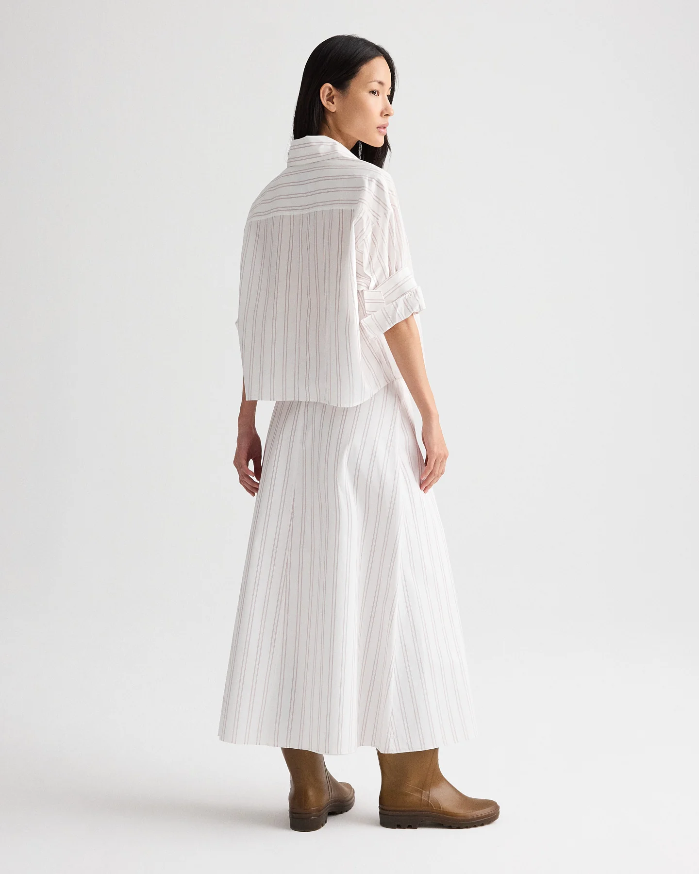 Tie One On Shirt in Drop Needle Double Stripe - Image 5