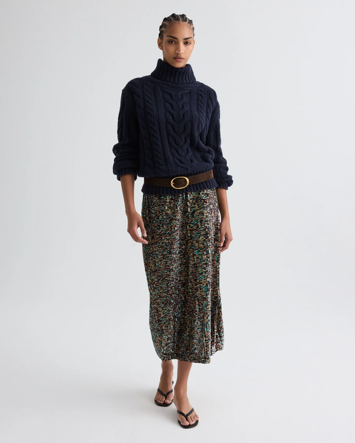 Traveling T Neck Sweater in Italian Cashmere - Image 3