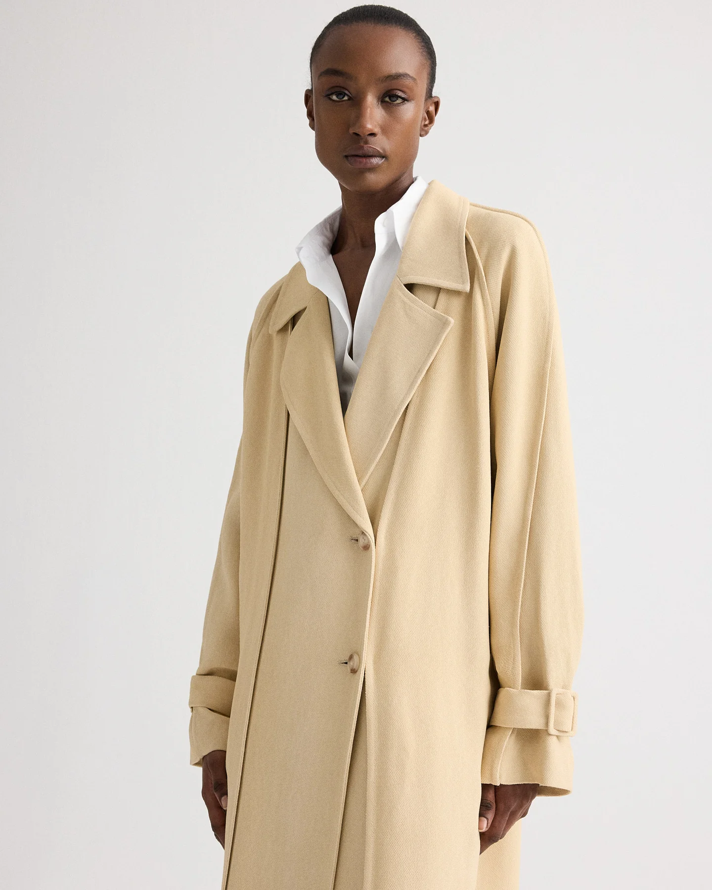 Unfinished Business Coat in Fluid Gabardine - Image 2