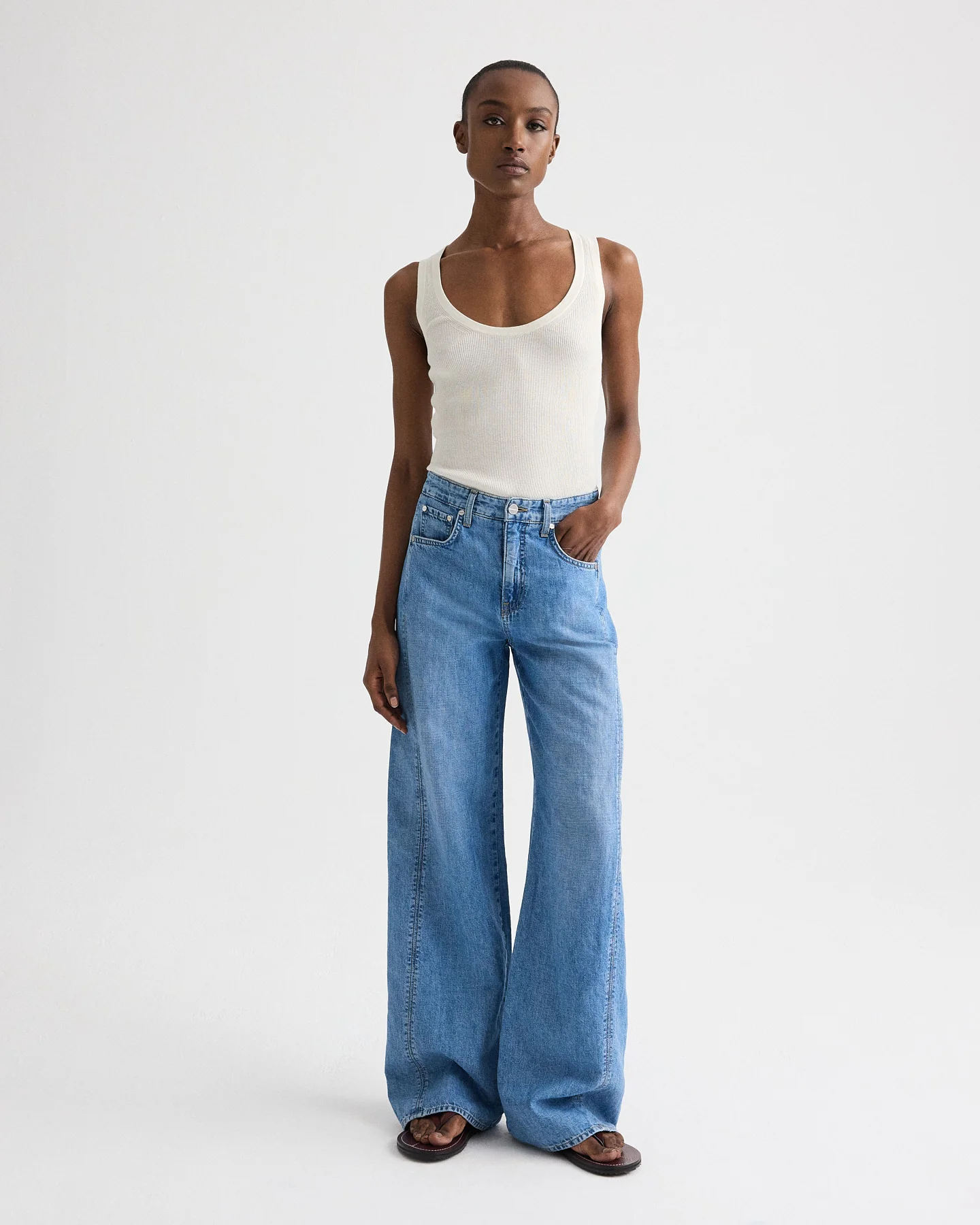 West 11th St Jean in Linen Cotton Denim
